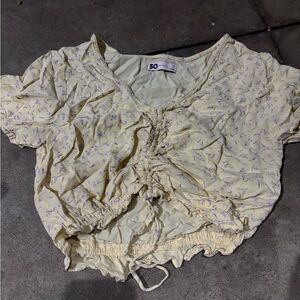 SO Women's Yellow Floral Top